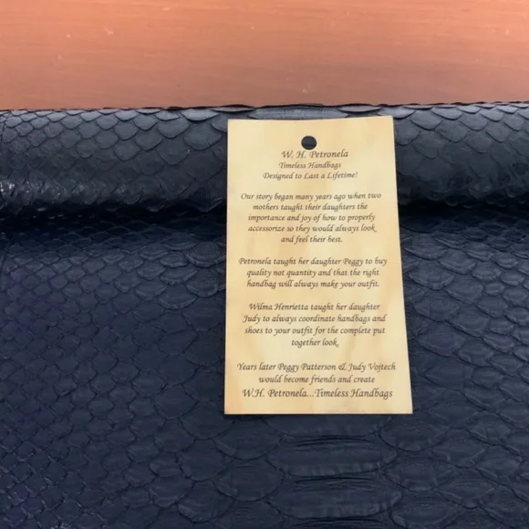 W. H. Petronela Python Clutch-Navy - Picture 5 of 5